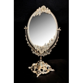 珍珠銅雙面鏡(y14511 時鐘.溫度計.鏡子-鏡子 珍珠銅雙面鏡)